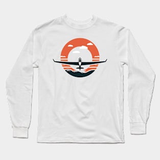 Glider Sailplane Biplane aerial floating soaring Long Sleeve T-Shirt